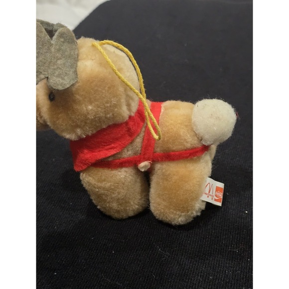 Vintage 1985 McDonalds Coca Cola Plush Reindeer Christmas  Ornament Happy Meal - Picture 4 of 8